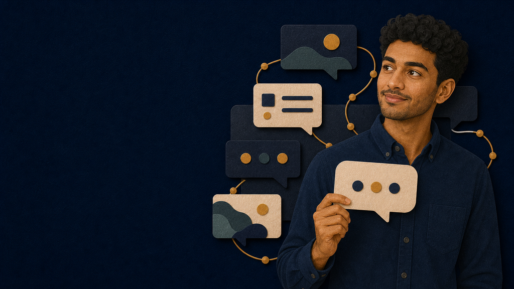 Paper-cut Influencer persona connecting conversation signals